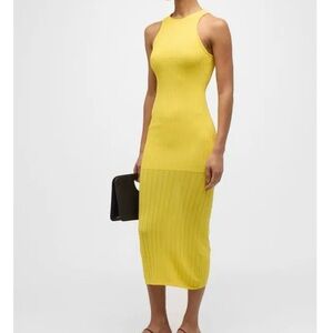 SOLID & STRIPED Sunglow Varena Ribbed Knit Sleeveless Midi Tank Dress Size M
